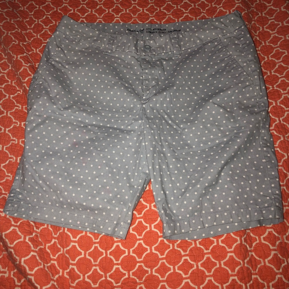 Light Blue Gap Polka Dot Bermuda Shorts